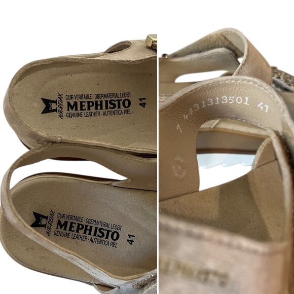 Mephisto Dominica Sandals Light Sand Felino Leather Animal Print Size 41 US 11 - Picture 4 of 7